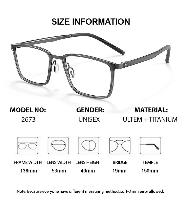 Summer Flower Women's Full Rim Square Titanium Eyeglasses 26734