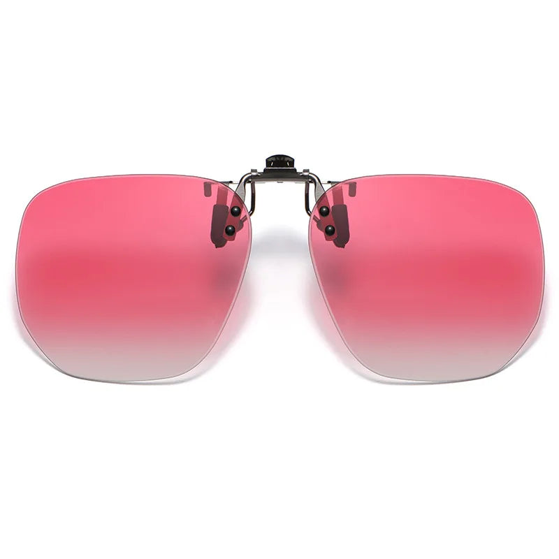 Vicky Unisex Rimless Round Tr 90 Alloy  Polarized Clip On Sunglasses V001 Clip On Sunglasses Vicky Gradient Pink  