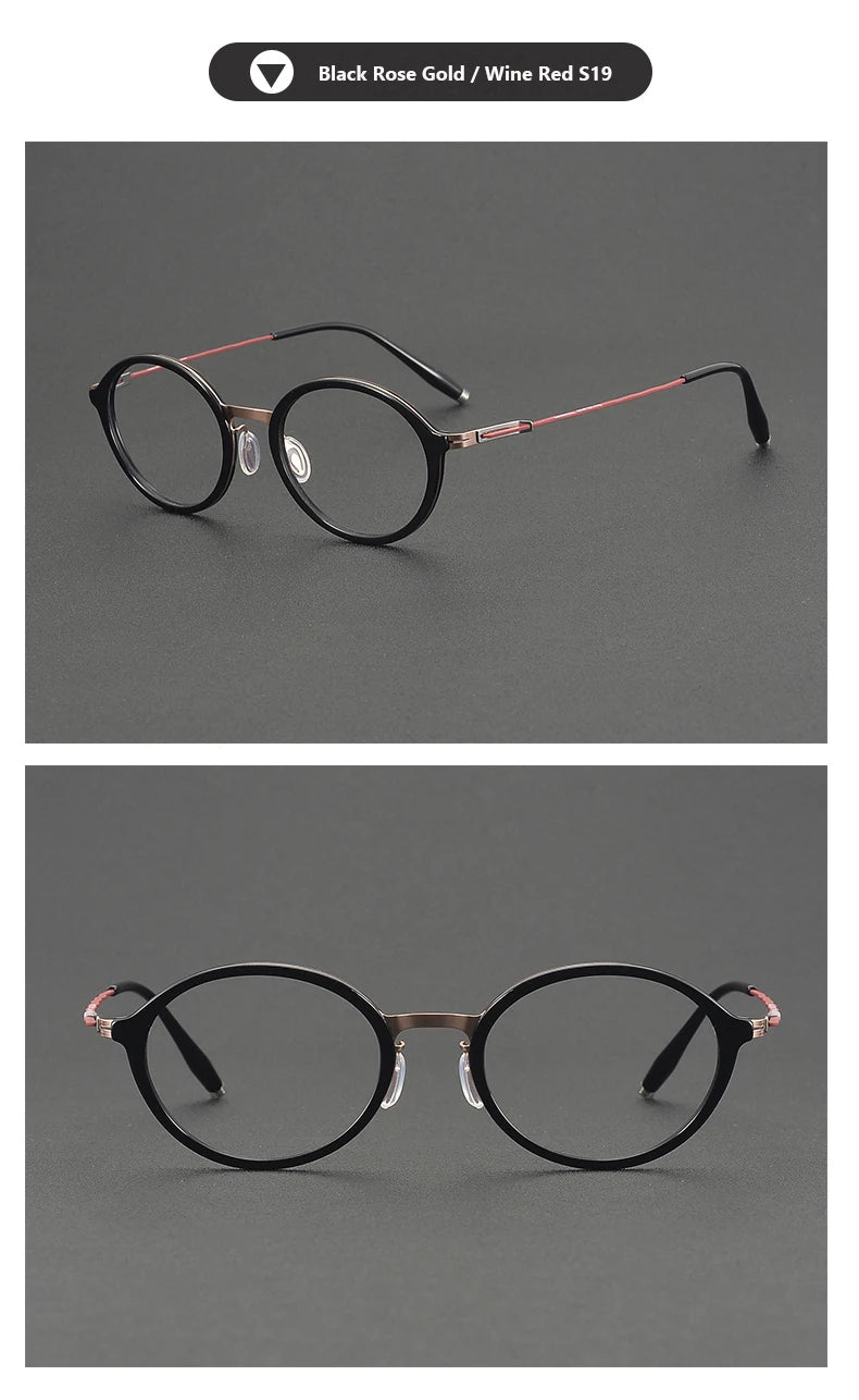 Oveliness Women's Full Rim Oval Acetate Titanium Eyeglasses 202515