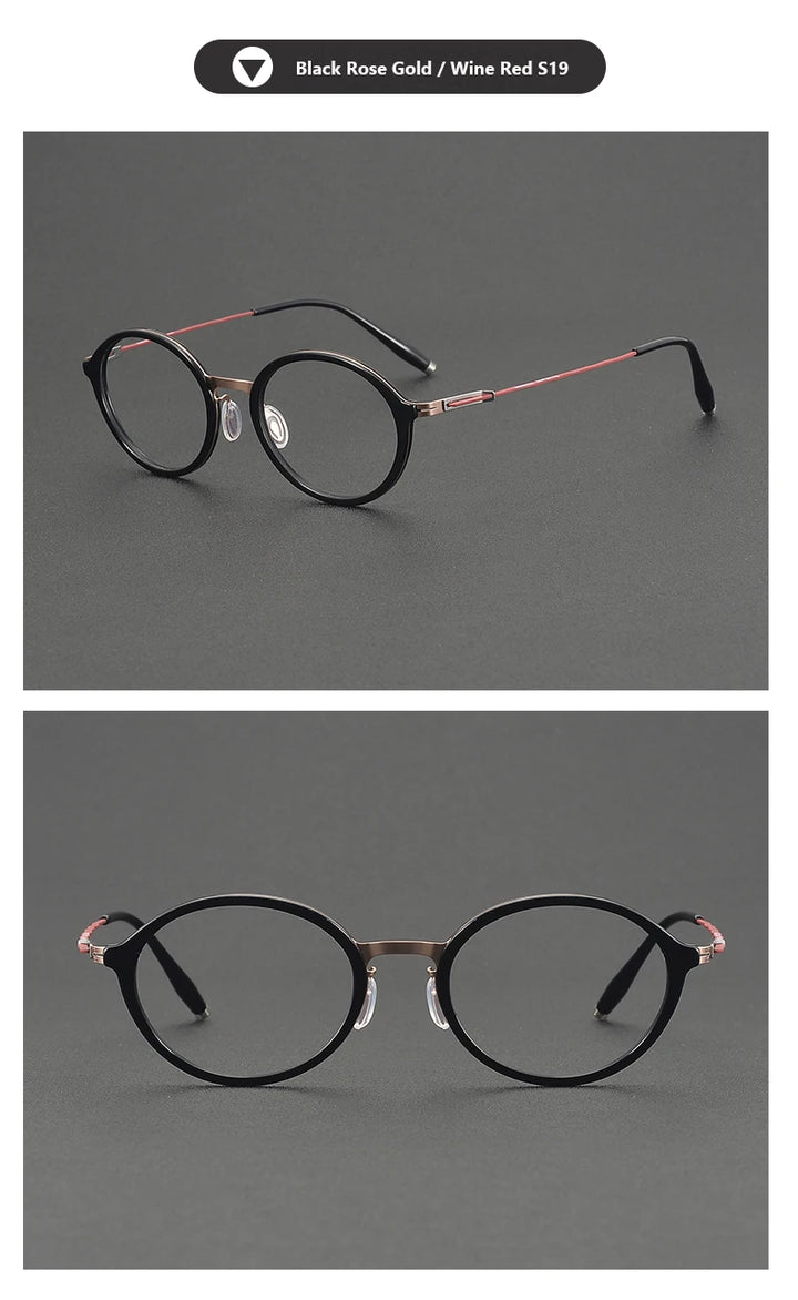 Oveliness Women's Full Rim Oval Acetate Titanium Eyeglasses 202515