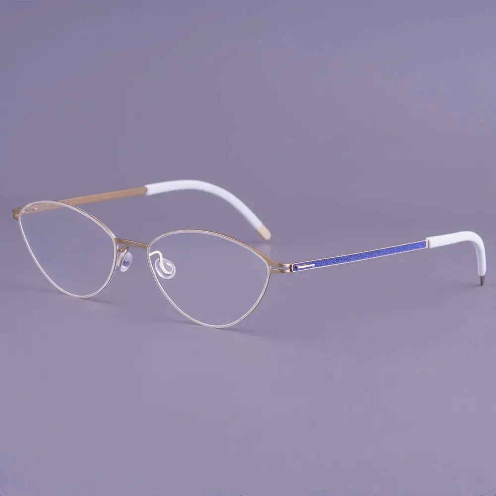 Bobbie 465167 Men’s Screwless Full Rim Oval Titanium Frames — view 1 | Bobbie at FuzWeb