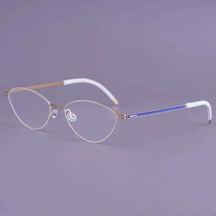 Bobbie 465167 Men’s Screwless Full Rim Oval Titanium Frames — view 1 | Bobbie at FuzWeb