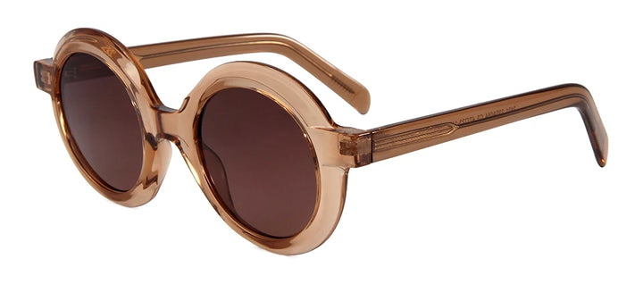 Esnbie Unisex Full Rim Round Acetate Tr 90 Sunglasses 230641