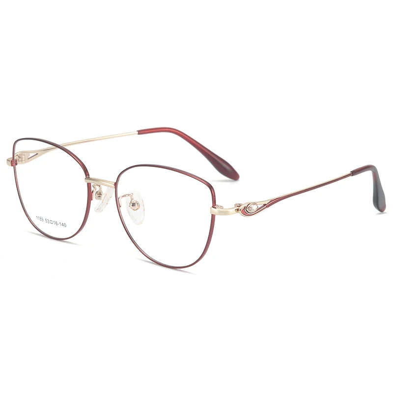 Reven Jate Women's Semi Rim Alloy Prescription Eyeglasses 1189