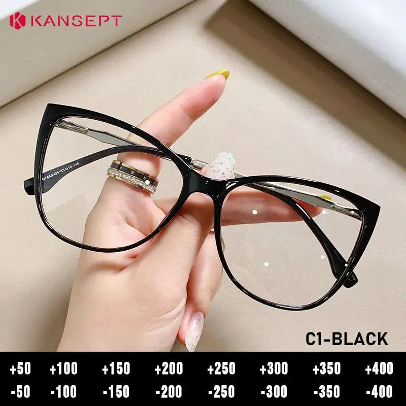 Kansept Unisex Full Rim Cat Eye Tr 90 Metal Frames 784000 FuzWeb