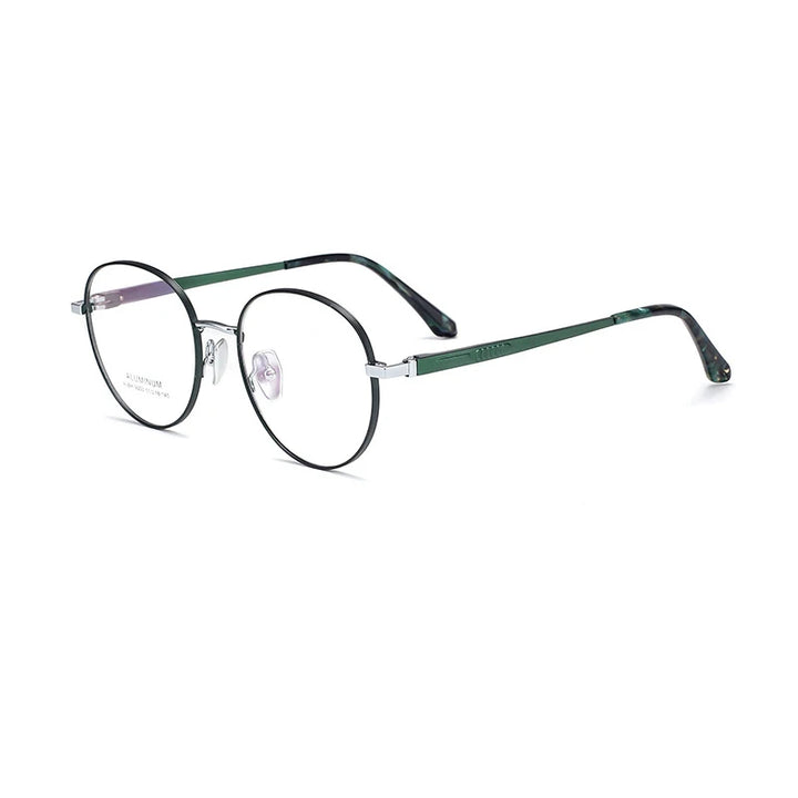 KatKani Women's Full Rim Oval Alloy Eyeglasses 9003 Full Rim KatKani Eyeglasses Green SiLver  