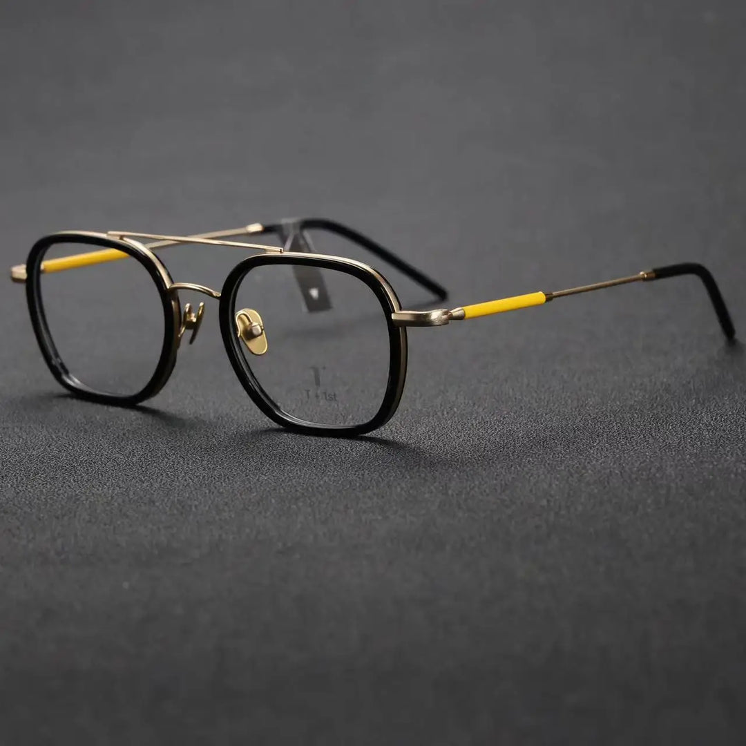 Momoja Women's Full Rim Square Double Bridge Titanium Eyeglasses 722108