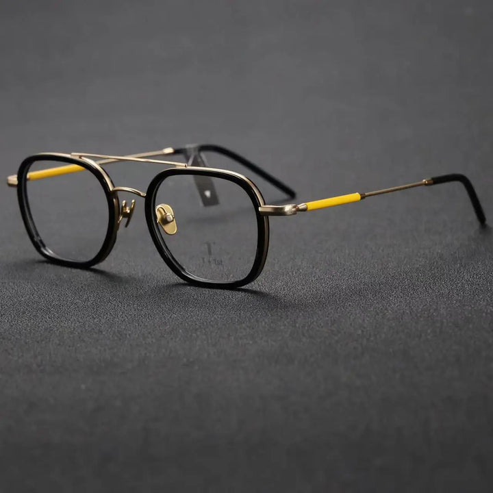 Momoja Women's Full Rim Square Double Bridge Titanium Eyeglasses 722108