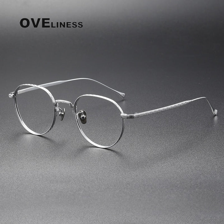 Oveliness Unisex Full Rim Square Titanium Eyeglasses 169 Full Rim Oveliness silver  