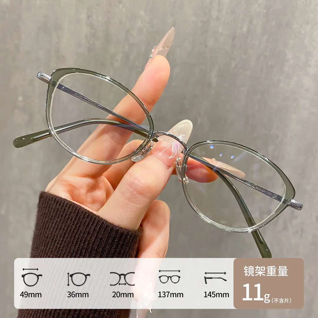 Gmei Optical M6212Y women's oval alloy TR-90 prescription eyeglasses — view 4