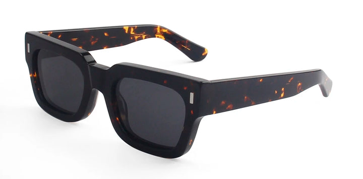 Esnbie Unisex Full Rim Flat Top Square Acetate Sunglasses  230471