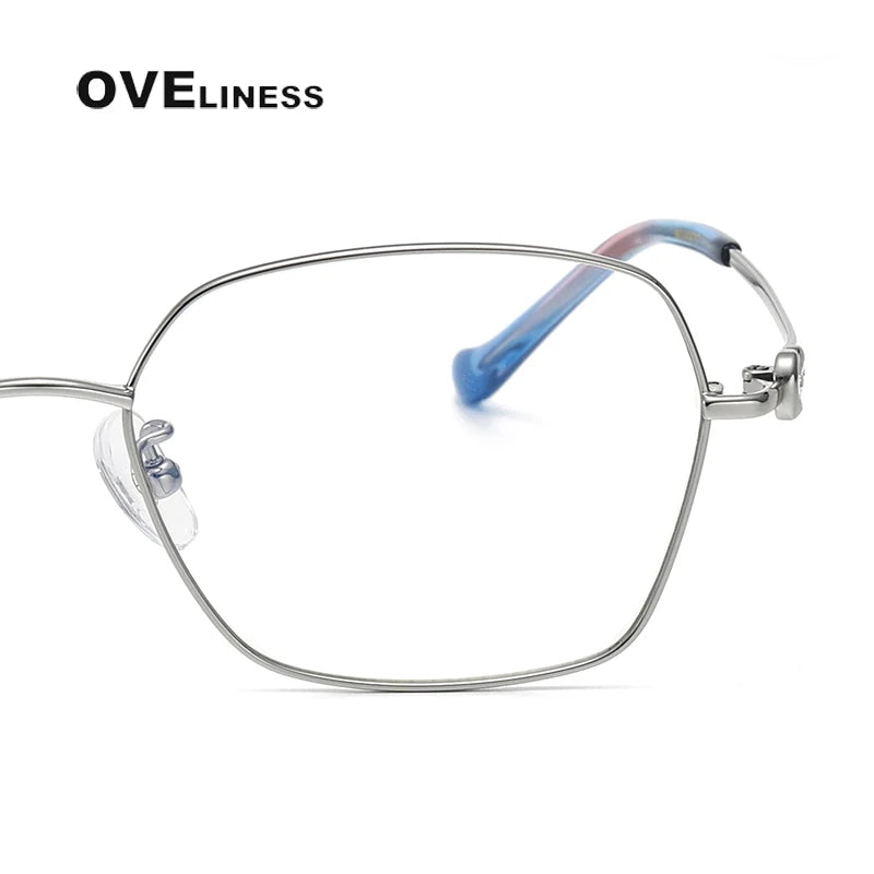 Oveliness Women's Full Rim Polygon Square Titanium Eyeglasses 196001 Full Rim Oveliness   