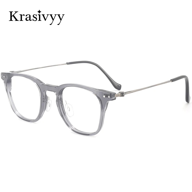 Krasivyy Men's Full Rim Square Titanium Prescription Eyeglasses KR5026