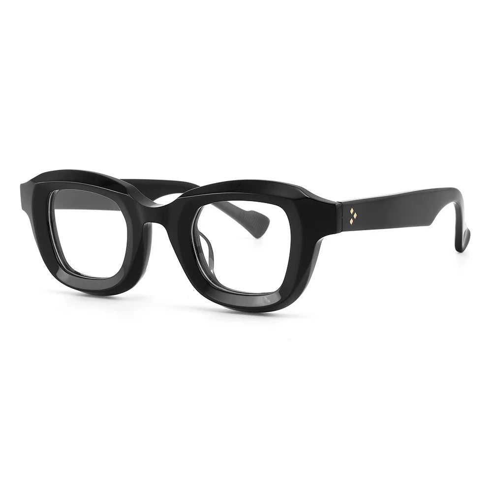 Cubojue Unisex Full Rim Square Acetate Reading Glasses Gl6624 Reading Glasses Cubojue black 0 