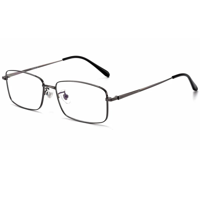 Reven Jate Unisex Full Rim Square Alloy Eyeglasses 99108 Full Rim Reven Jate Grey  