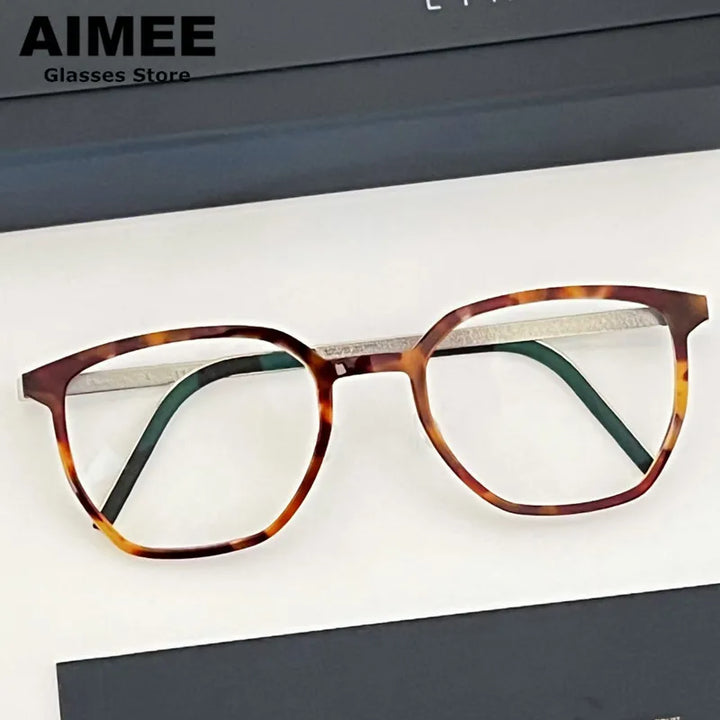 Aimee Unisex Full Rim Square Titanium Acetate Eyeglasses 81055