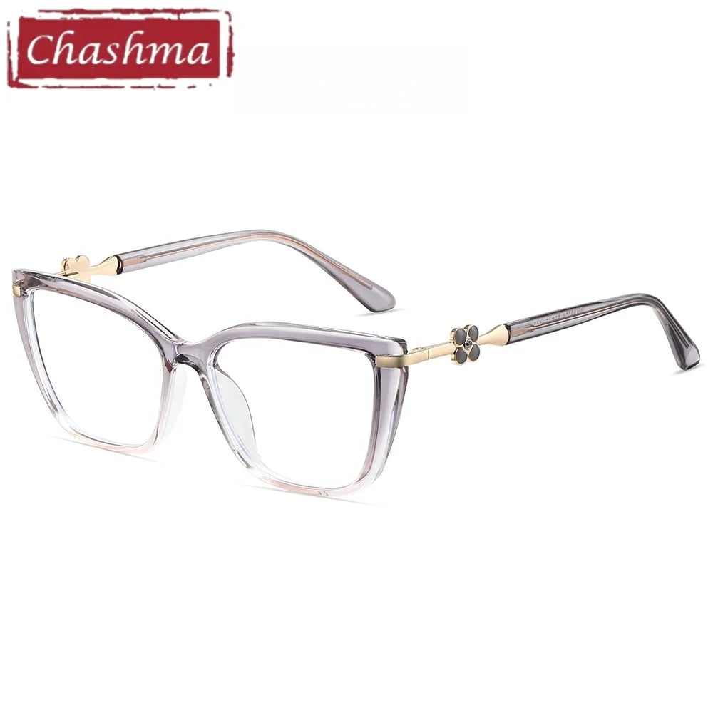 Chashma Ochki Women's Full Rim Cat Eye Tr 90 Alloy Eyeglasses 883004
