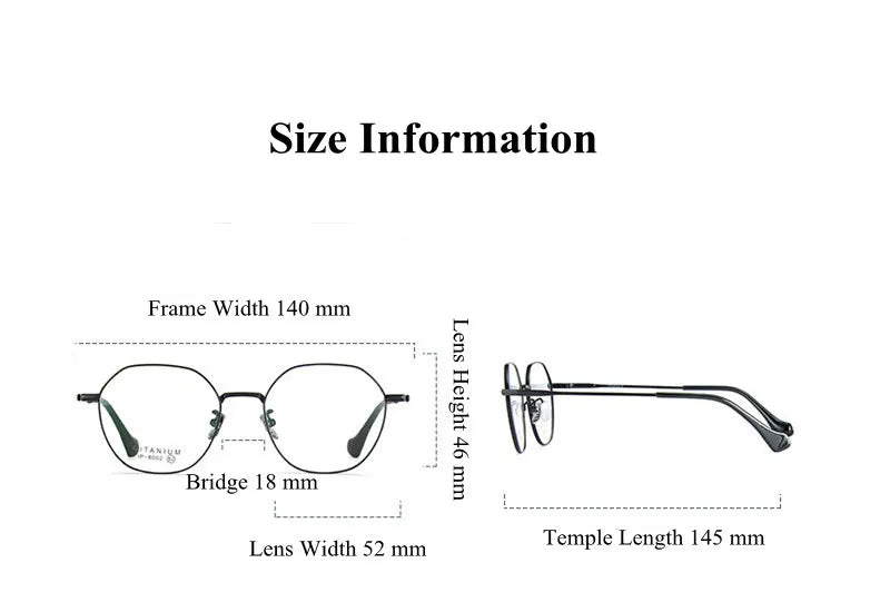 Chashma Ottica Unisex Full Rim Hexagon Titanium Eyeglasses 8002 Full Rim Chashma Ottica   