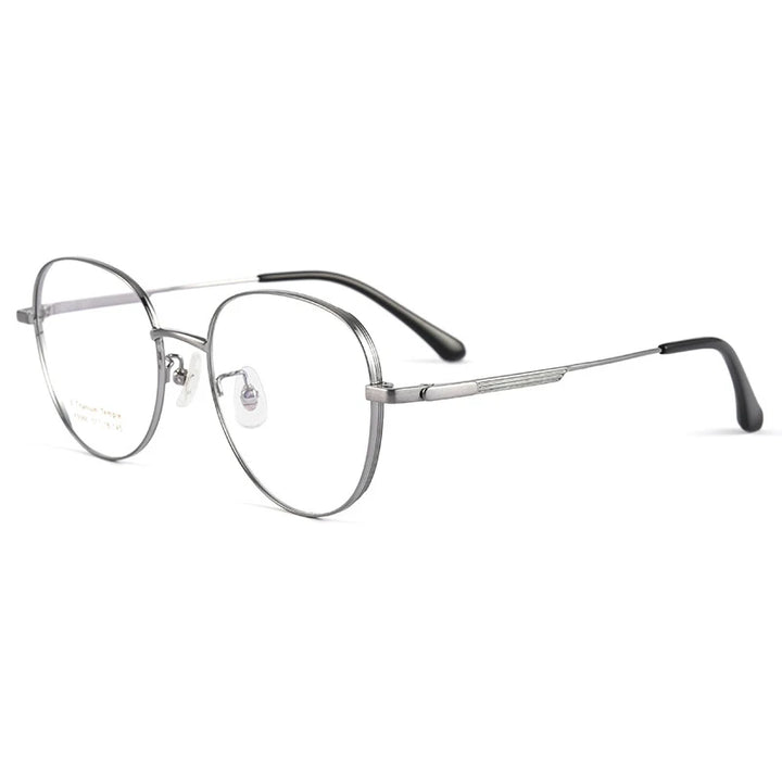 Handoer Women's Full Rim Square Titanium Eyeglasses 5066 Full Rim Handoer Gun  