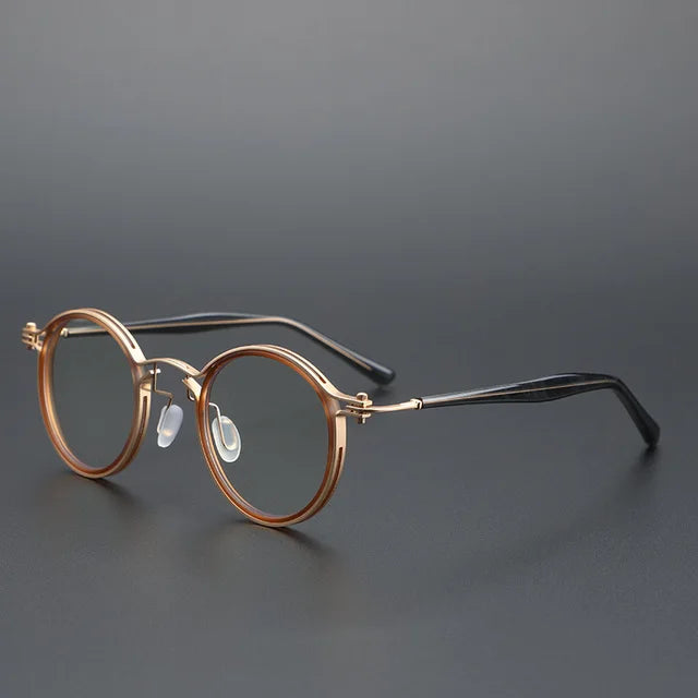 Cubojue Unisex Full Rim Round Tr 90 Titanium Reading Glasses 48133