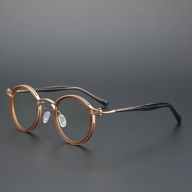Unisex Round Reading Glasses Small Black Tortoise Alloy Reading Glasses Cubojue M2 gold no function lens 0 
