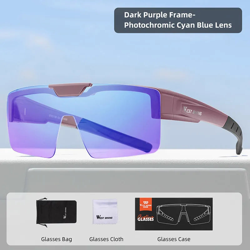 West Biking Unisex Semi Rim Square Flip Up Over Frame Polycarbonate Sunglasses 950703