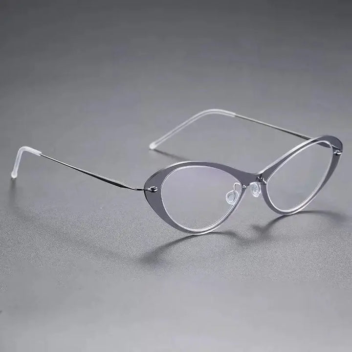 Aimee Full Rim 655000 Women’s Hybrid Titanium &amp; Acetate Oval Frames FuzWeb