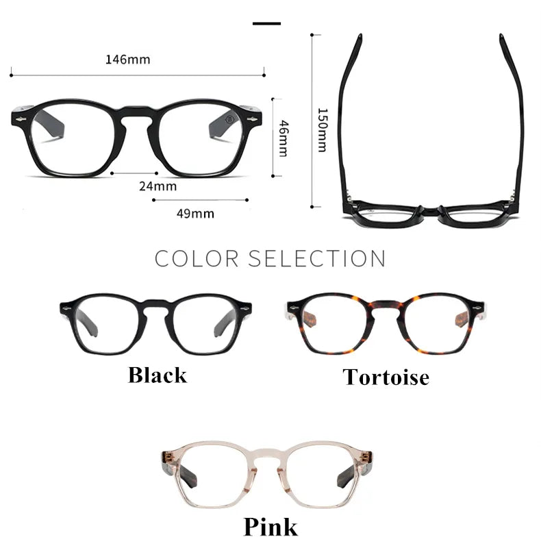 Black Mask Unisex Full Rim Acetate Square Eyeglasses M25 Full Rim Black Mask   