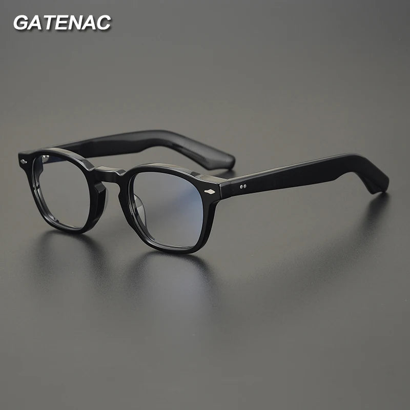 Gatenac Unisex Full Rim Square Acetate Eyeglasses Gxyj1453 Full Rim Gatenac   