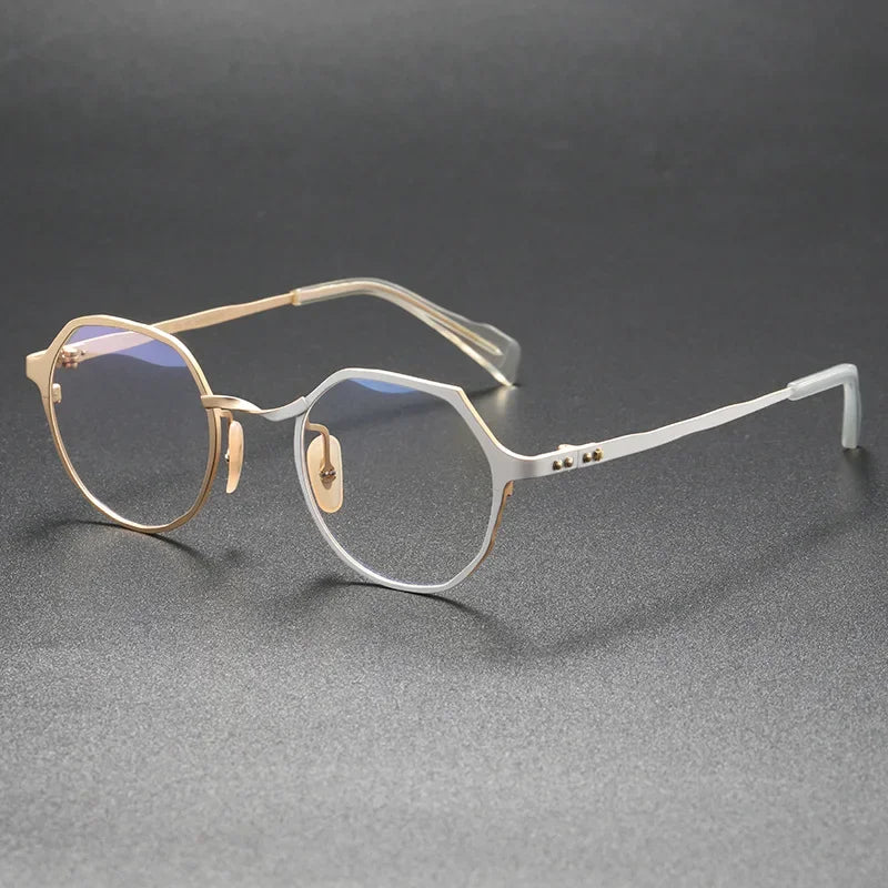 Muzz Women's Full Rim Flat Top Oval Titanium Eyeglasses 470039