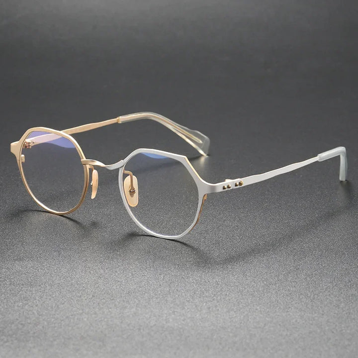 Muzz Women's Full Rim Flat Top Oval Titanium Eyeglasses 470039