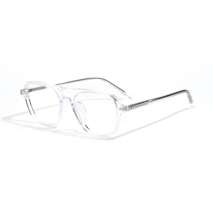 Hewei Unisex Full Rim Brow Line Square Acetate Eyeglasses 48222 Full Rim Hewei C3 CHINA