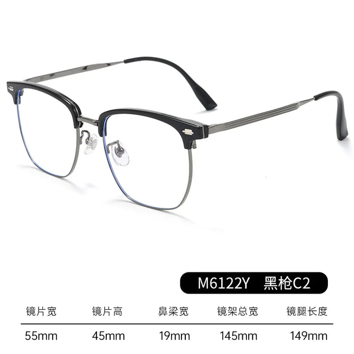 Bclear Unisex Full Rim Square Titanium Tr 90 Eyeglasses 886122