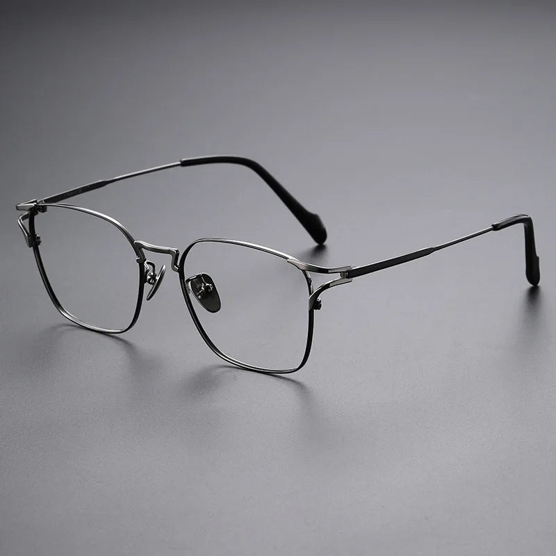 Zirosat Unisex Full Rim Square Titanium Eyeglasses 14702