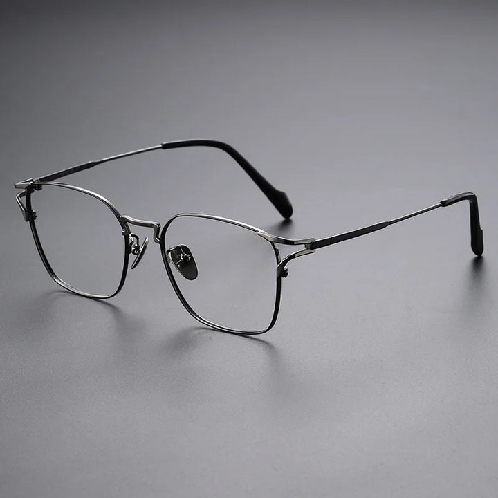 Zirosat Unisex Full Rim Square Titanium Eyeglasses 14702
