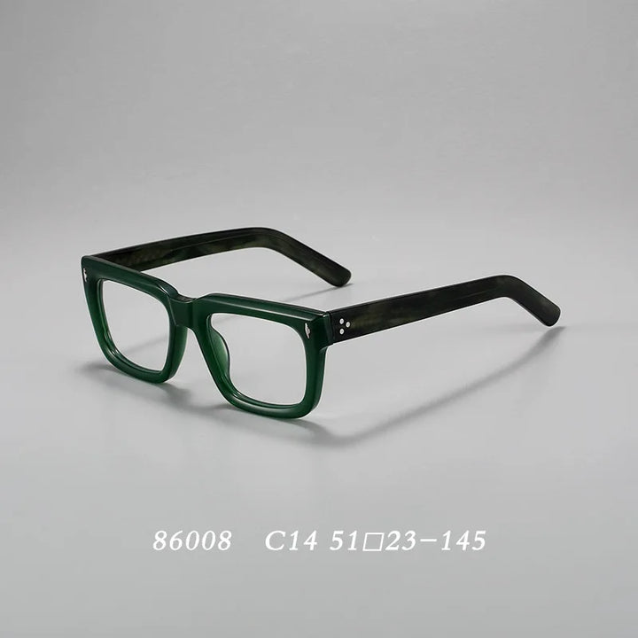 Hdcrafter 86008-1 unisex square acetate prescription eyeglasses — view 6