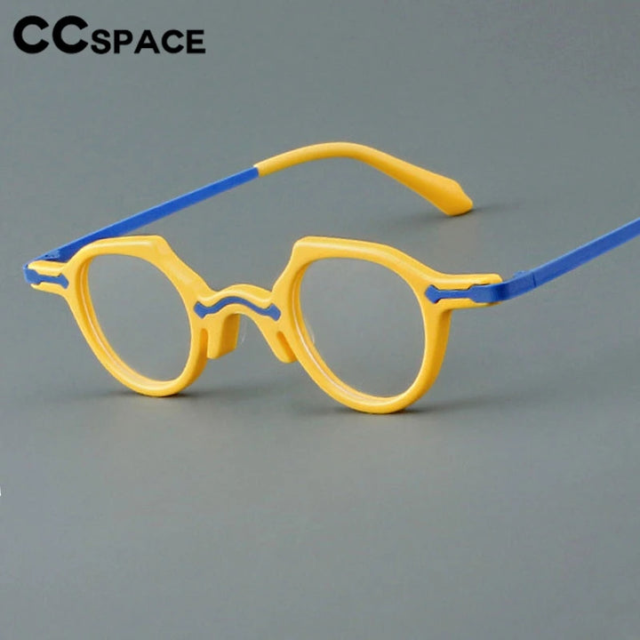 CCspace Women's Full Rim Irregular Round Acetate Eyeglasses 302177 Full Rim CCspace   