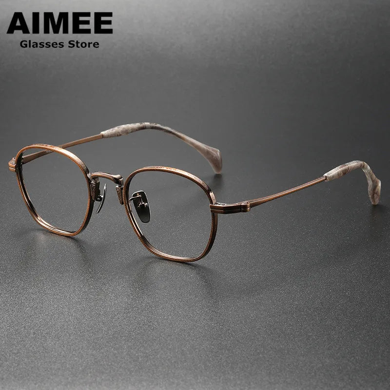 Aimee Unisex Full Rim Square Oval Titanium Eyeglasses 80850 Full Rim Aimee   