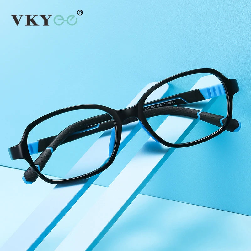 Vicky Unisex Youth's Full Rim Oval Tr 90 Silicone Eyeglasses V0818 Full Rim Vicky   