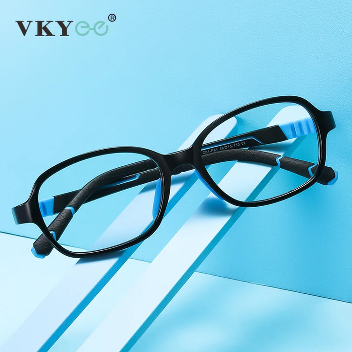 Vicky Unisex Youth's Full Rim Oval Tr 90 Silicone Eyeglasses V0818 Full Rim Vicky   