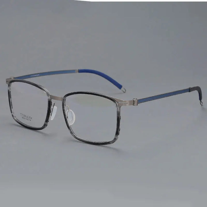CCSpace Unisex Full Rim Square Screwless Titanium Eyeglasses 57174 Full Rim CCspace BlueC2  