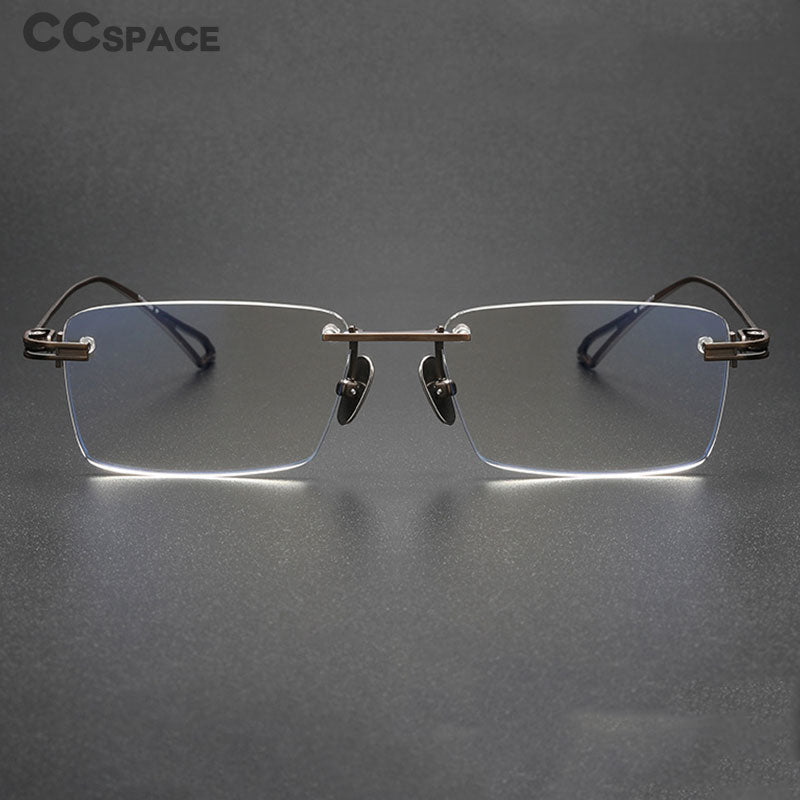 CCSpace Unisex Rimless Square Titanium Eyeglasses 56511 Rimless CCspace   