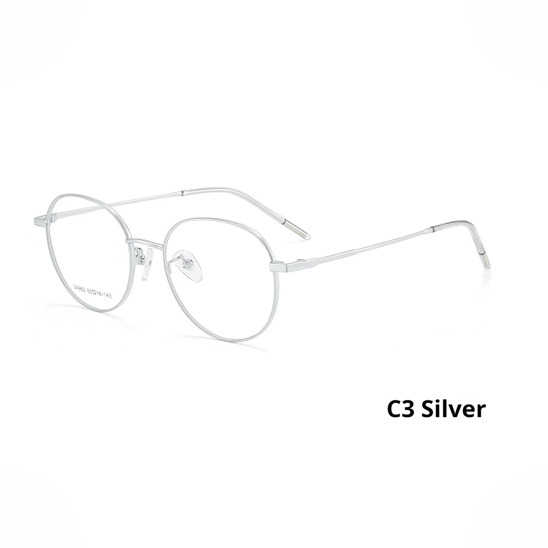 Momoja Unisex Full Rim Flat Top Oval Round Alloy Eyeglasses 734962