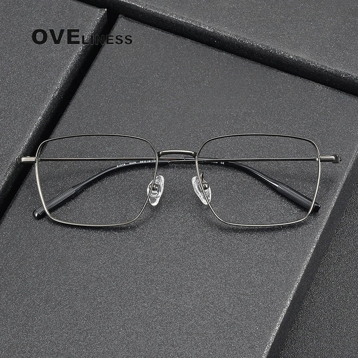 Oveliness Men's Full Rim Square Titanium Eyeglasses 81019