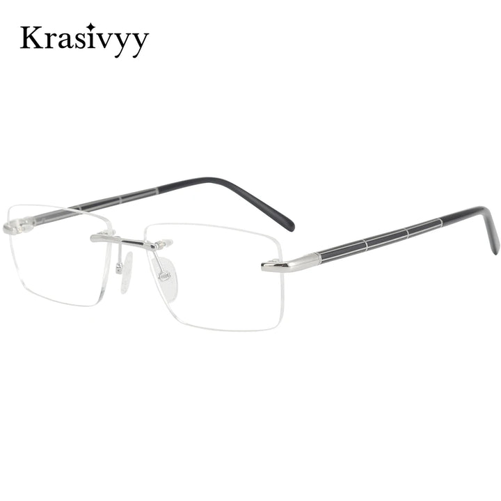 Krasivyy Unisex Rimless Polygon Square Titanium Eyeglasses 716059