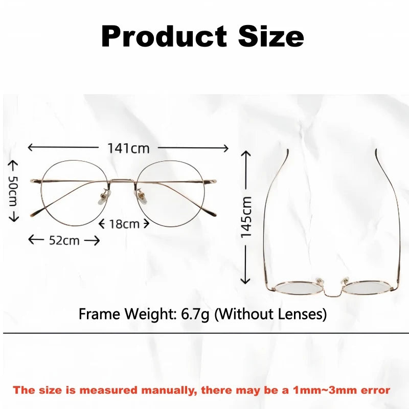 Yimaruili Unisex Full Rim Round Pure Titanium Eyeglasses 177575 — view 2 | Yimaruili at FuzWeb