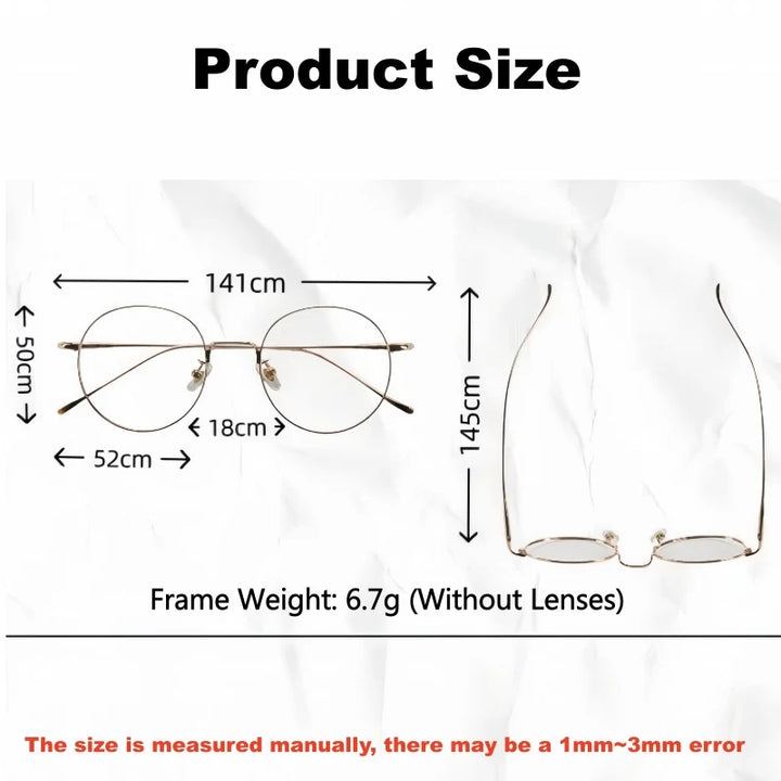 Yimaruili Unisex Full Rim Round Pure Titanium Eyeglasses 177575 — view 2 | Yimaruili at FuzWeb