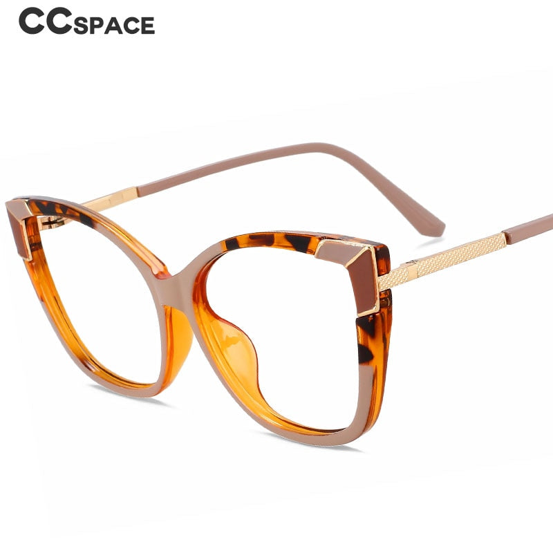 CCSpace Women's Full Rim Square Cat Eye Tr 90 Titanium Eyeglasses 56153 Full Rim CCspace   