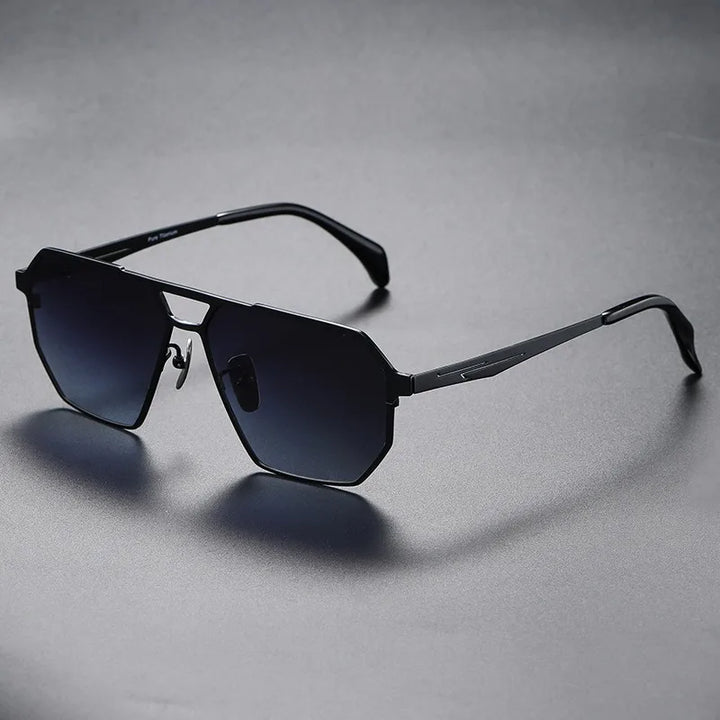 Oveliness Unisex Full Rim Oval Double Bridge Titanium Sunglasses 350001