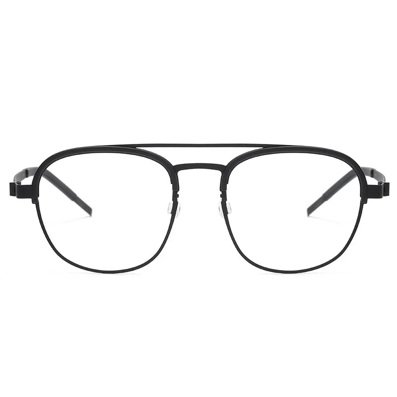 Aimee Unisex Full Rim Square Double Bridge Titanium Eyeglasses 9848 Full Rim Aimee   